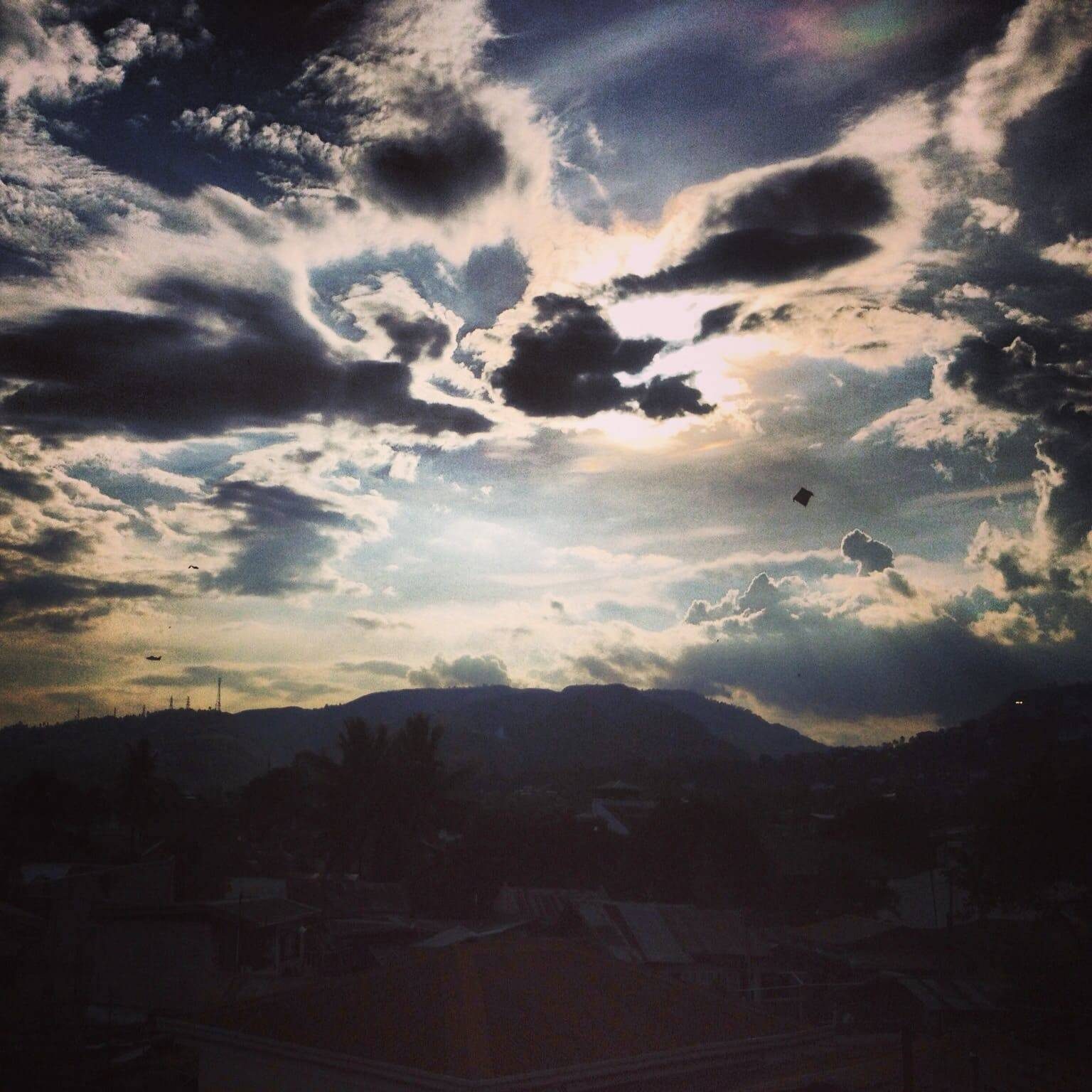 Kites in the sky.