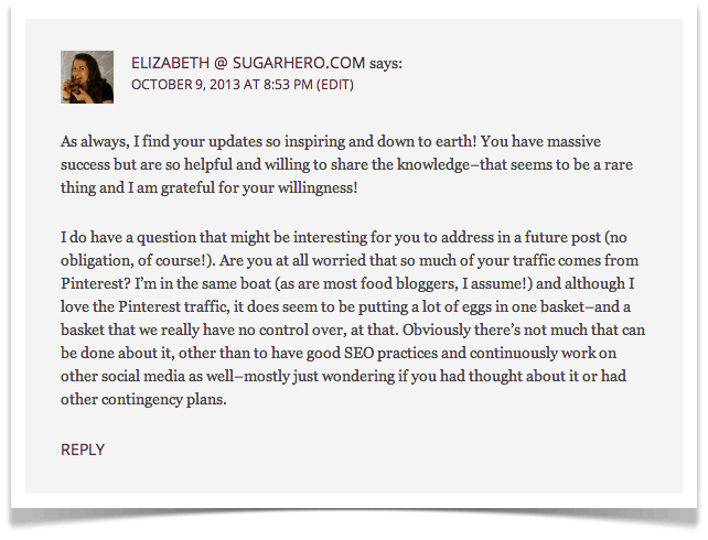 Elizabeth from Sugar Hero comment.