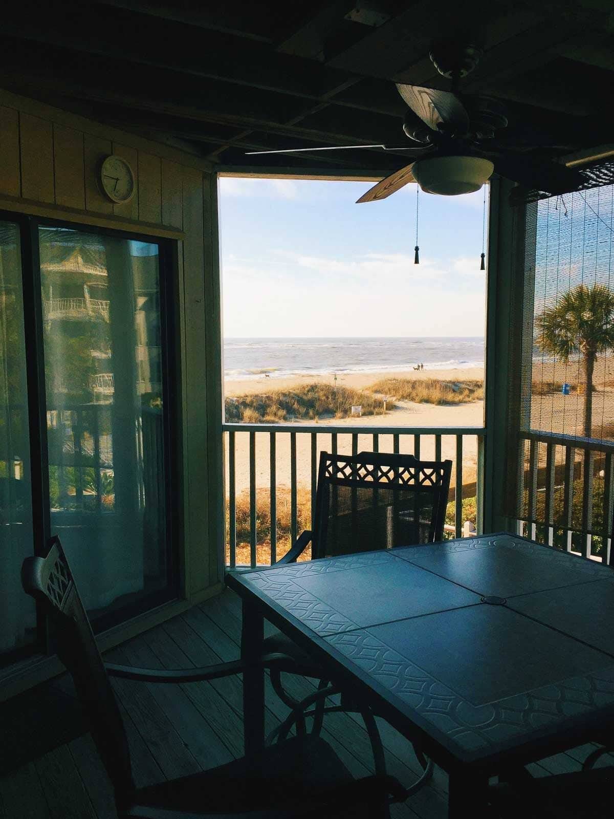 Porch view of ocean.